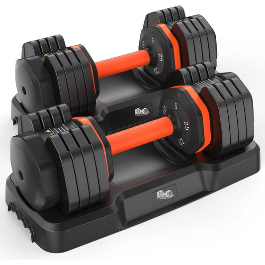 FED Fitness Adjustable Dumbbell Set With Anti Slip Handles
