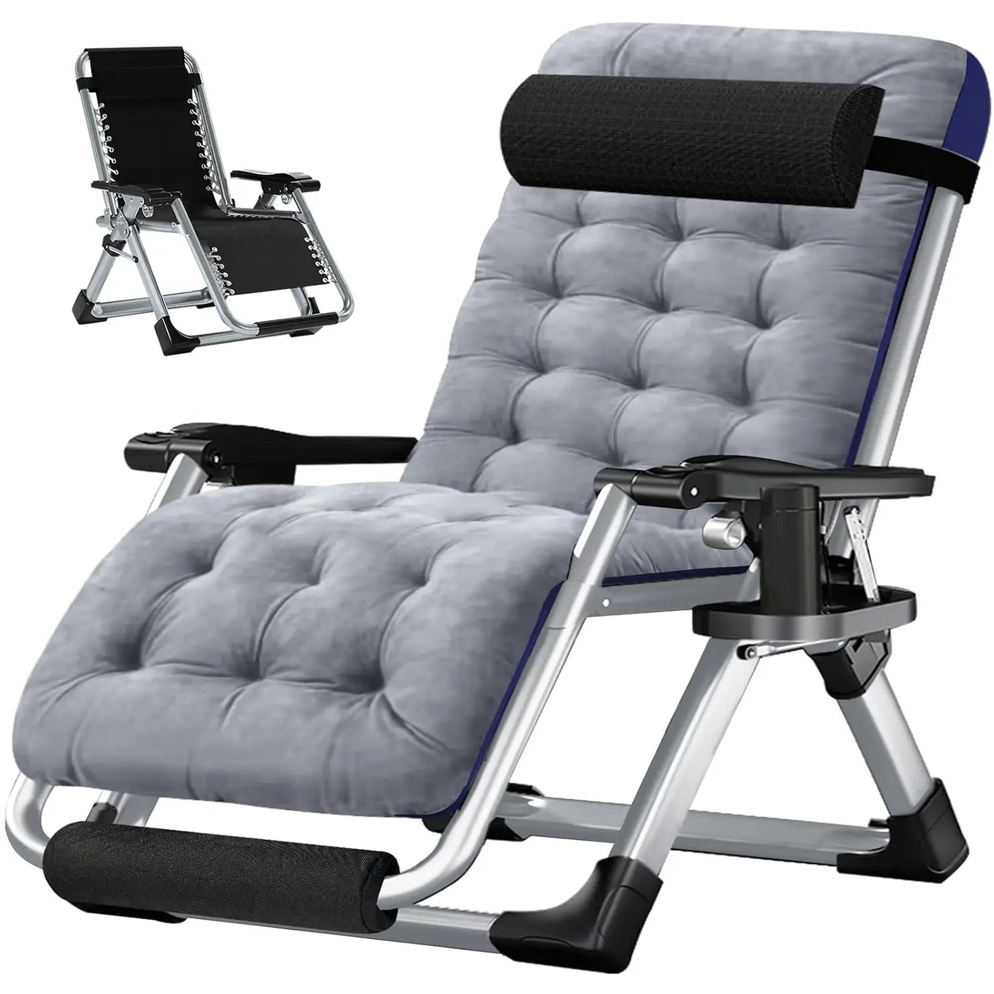 Zero Gravity Chair Premium Lawn Recliner Portable Detachable Cushion Headrest