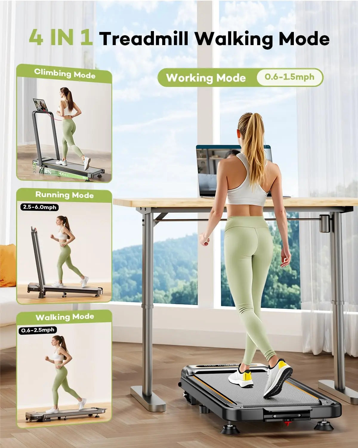 Foldable Treadmill 12 Percent Incline 3.5HP 350 Lbs Capacity