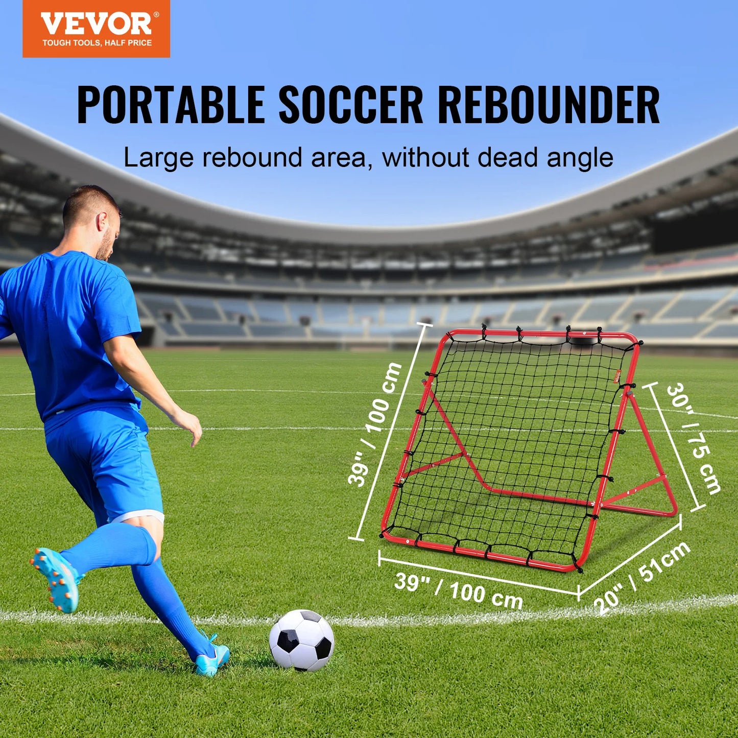 Soccer Rebounder Net Portable Training Equipment with Adjustable Angles
