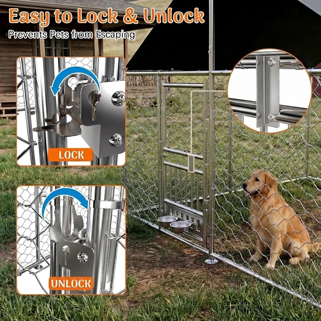 Heavy Duty Outdoor Dog Kennel With Dual Opening Doors