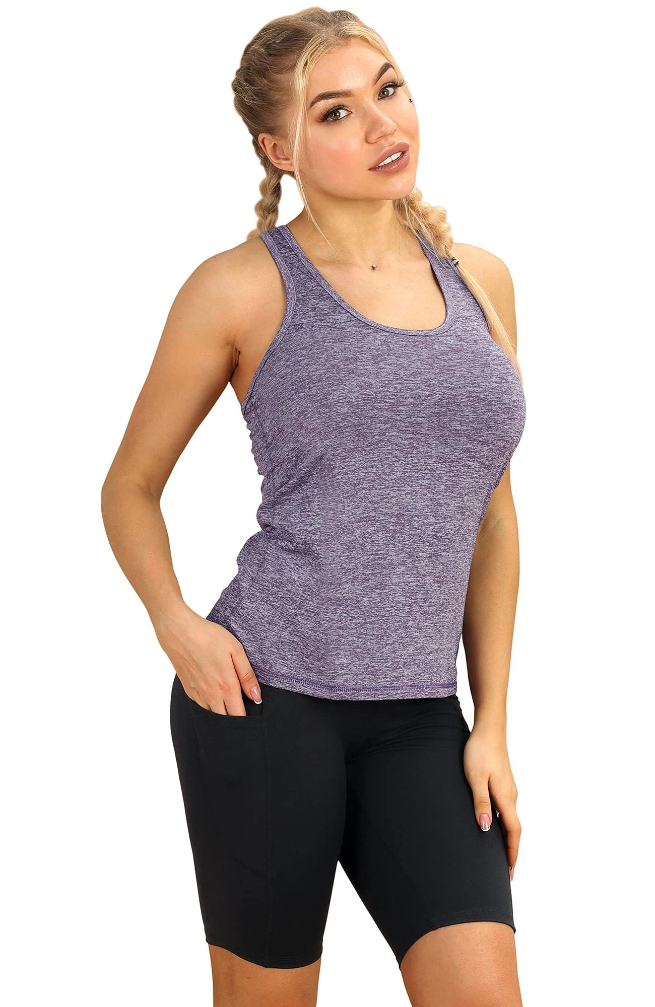 OVESPORTCN Womens Yoga Tank Tops 3 Pack Quick Dry Shirts