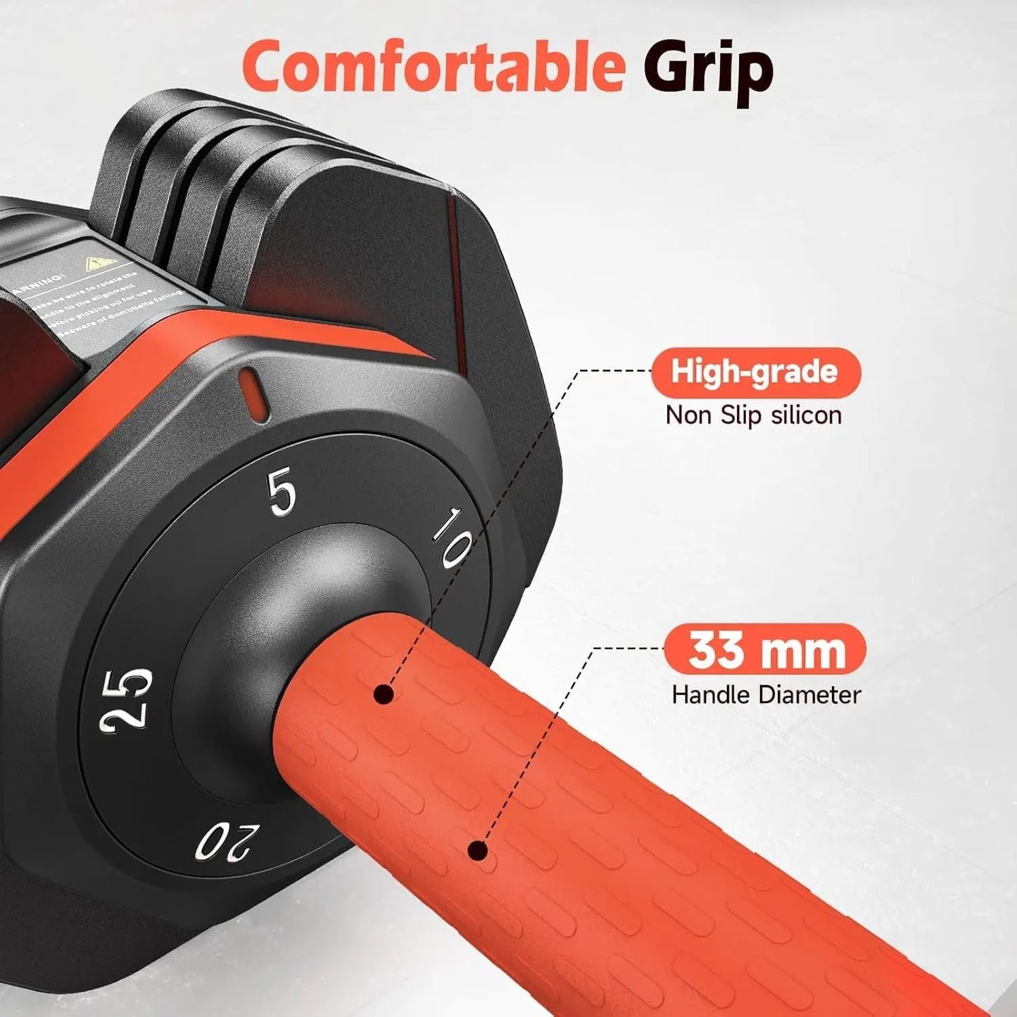 FED Fitness Adjustable Dumbbell Set With Anti Slip Handles