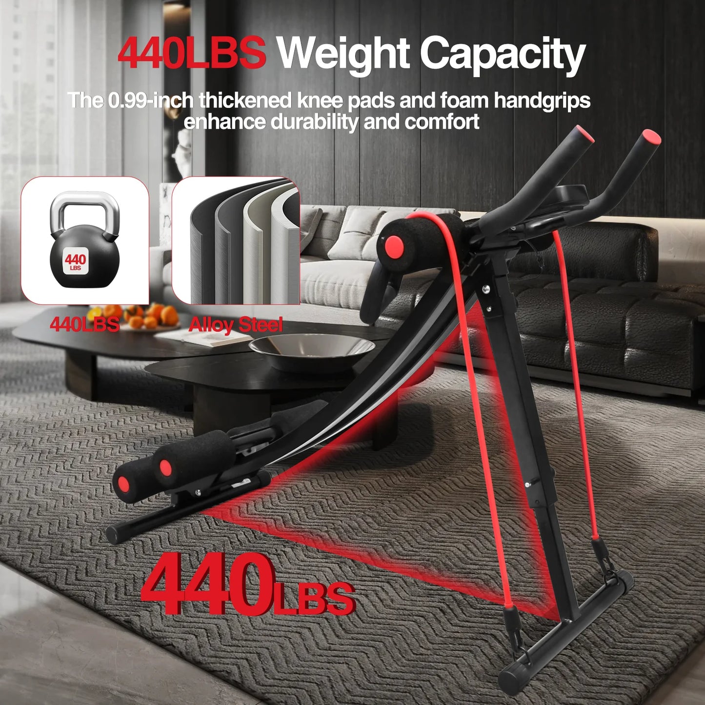 GIKPAL Foldable Ab Machine For Home Gym Core Workout