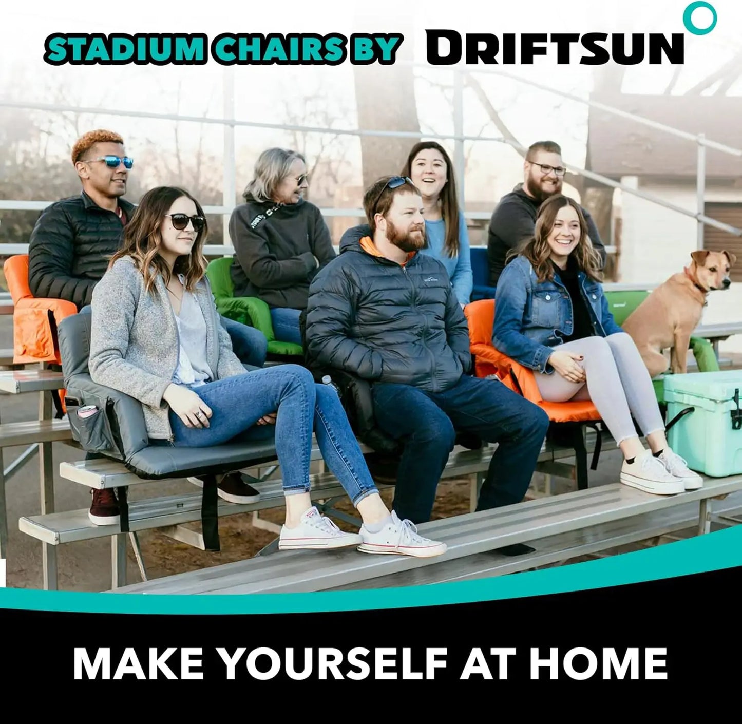 Foldable Stadium Seats 2 Pack With Back Support Waterproof Bleacher Chairs