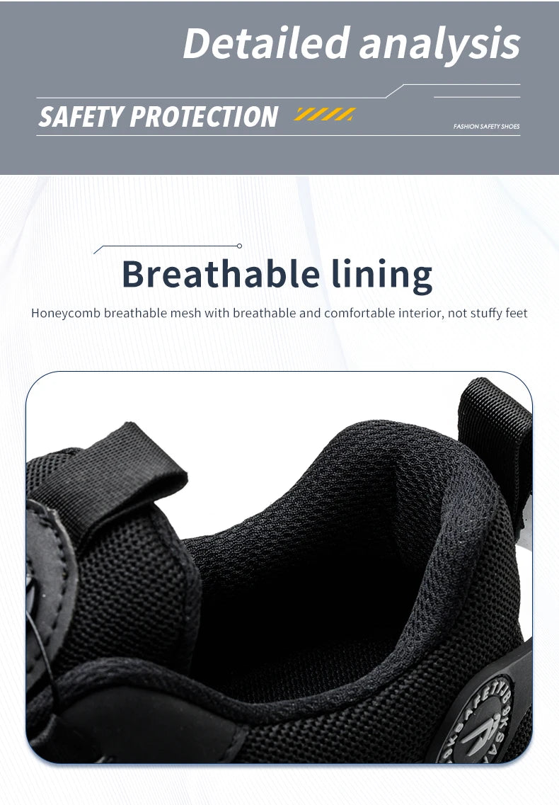 Breathable Lace-Free Soft Sole Anti-Puncture Work Shoes