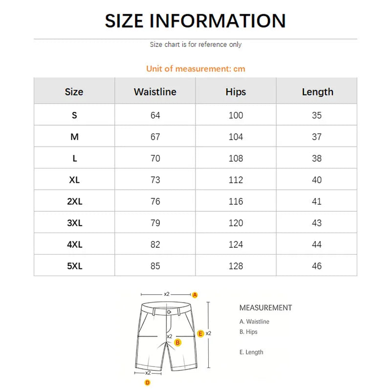 Men's Quick Dry Summer Shorts With Five Pocket Design Breathable