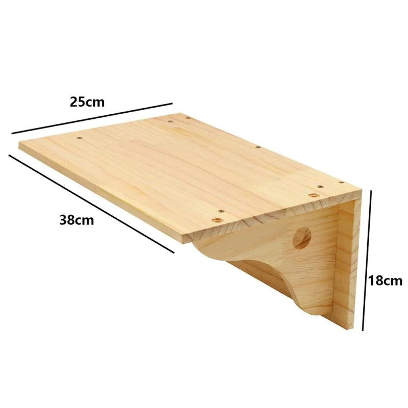 Qlfyuu Wooden Cat Climbing Shelf Wall Mounted Scratching Post