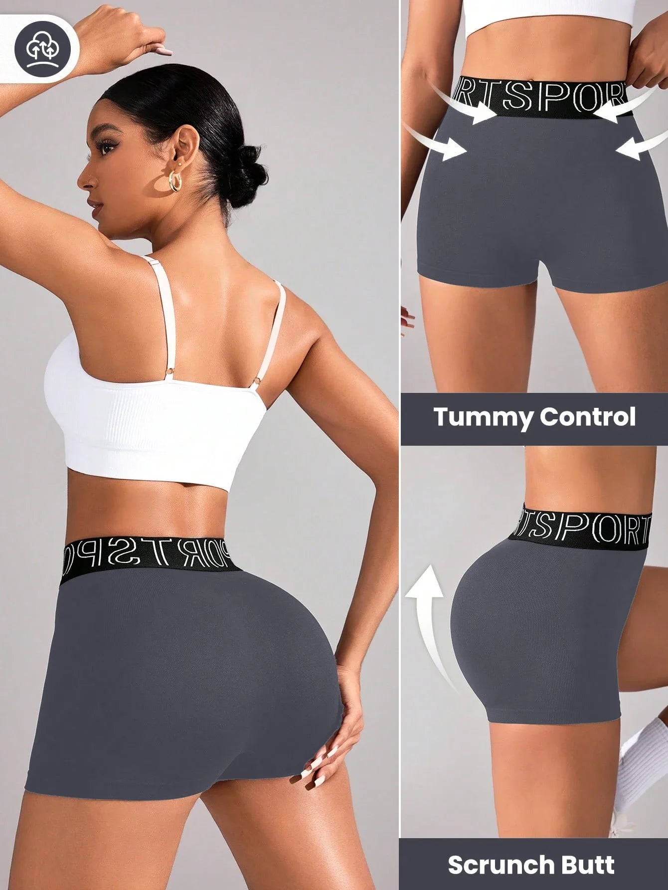 Women Yoga Shorts High Waist Nylon Elastane For Gym And Workout
