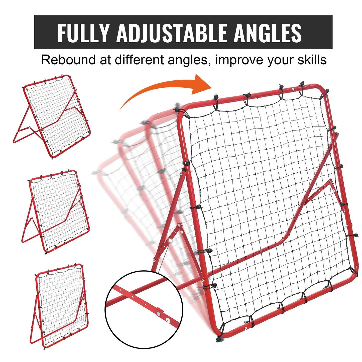 Soccer Rebounder Net Portable Training Equipment with Adjustable Angles