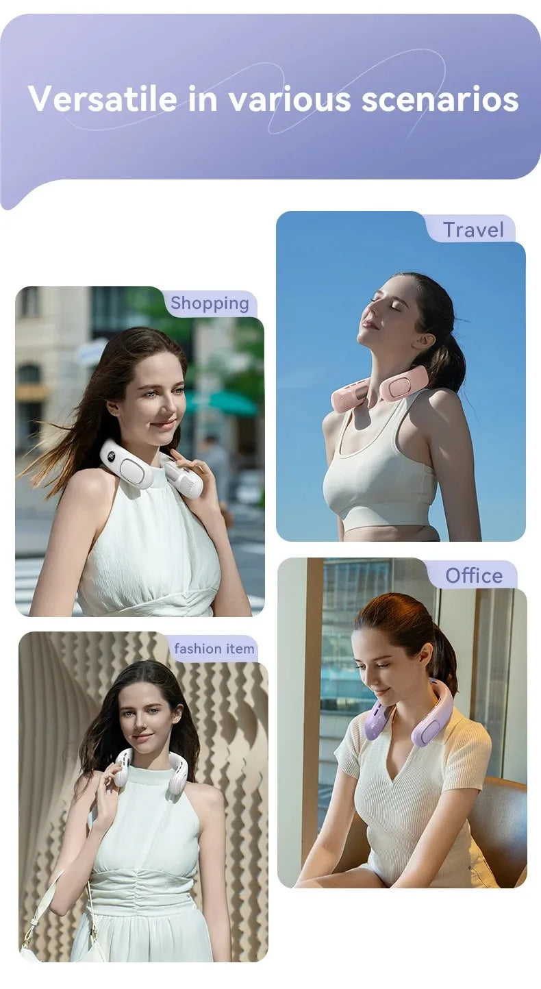 N90 Neck Fan Bladeless USB Rechargeable 5 Speed Portable