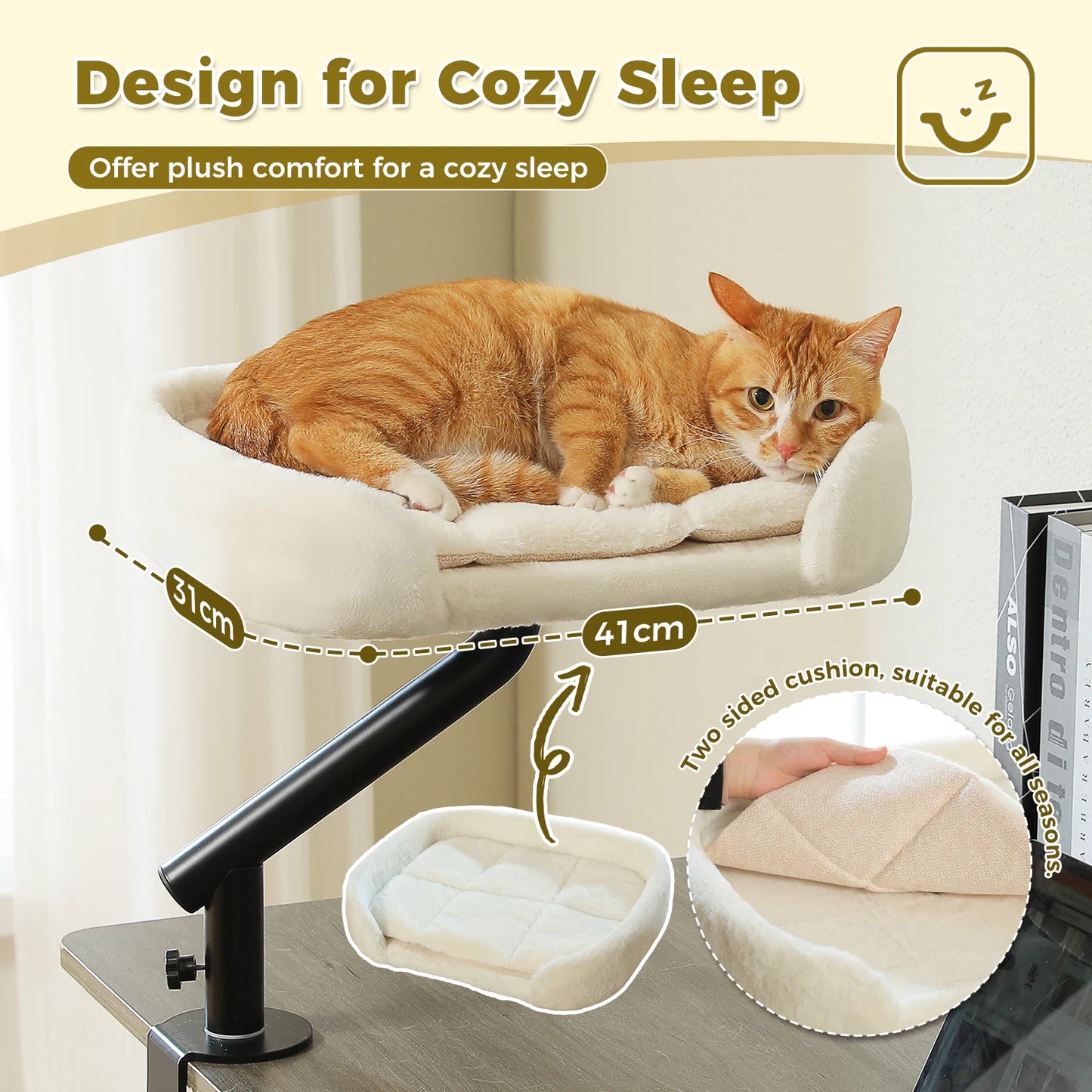 PAWZ Road Cat Desk Bed Rotatable Hammock Stand Indoor Cats