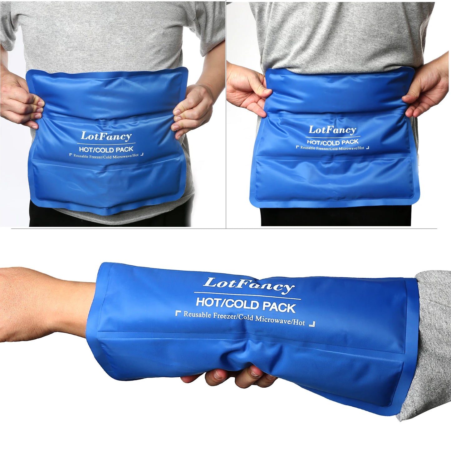Ice Pack for Injuries, Reusable Large Hot Cold Pack for Therapy, Heating or Cooling Gel Pad for Back Shoulder Knee Waist Sprains