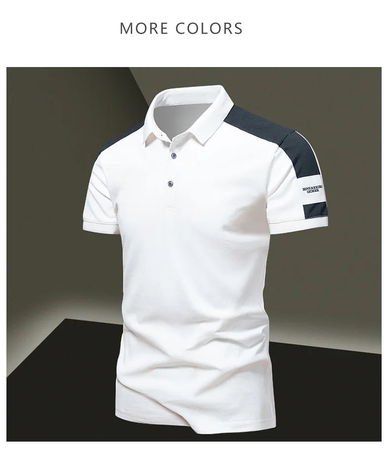 Lane JT Men Polo Shirt Summer Ice Silk Cotton Casual