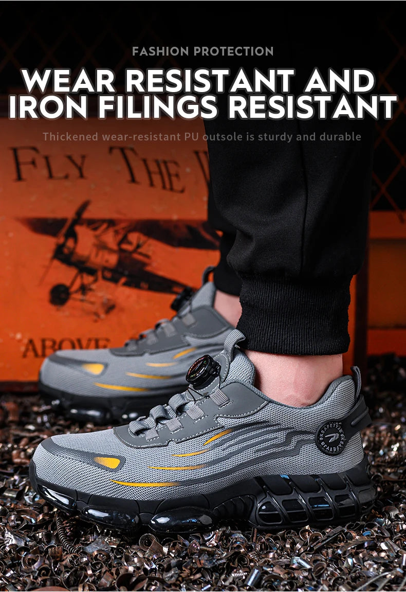 Breathable Lace-Free Soft Sole Anti-Puncture Work Shoes