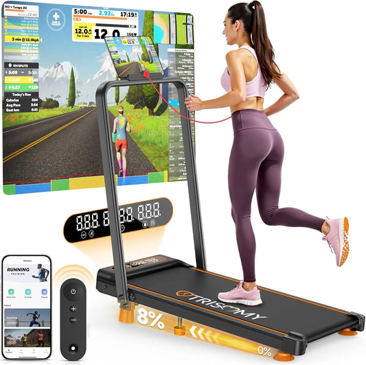 Walking Pad Treadmill With Incline Handle Bar Under Desk Remote