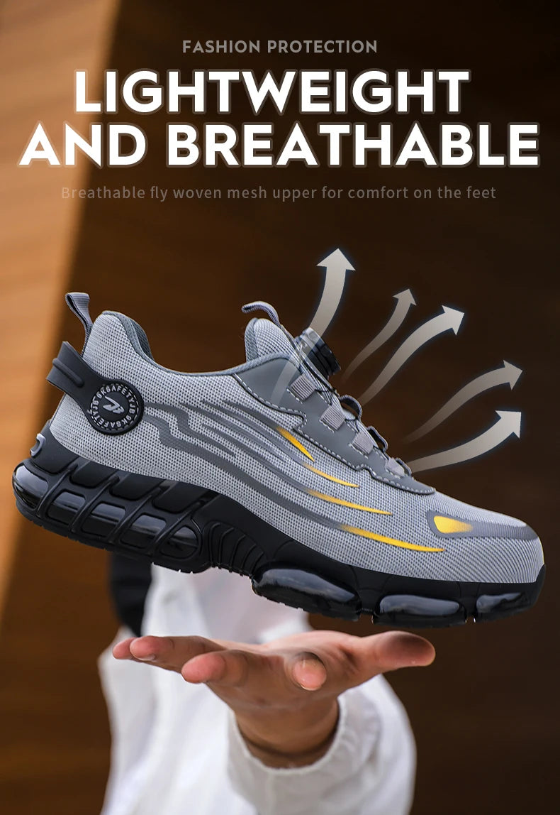 Breathable Lace-Free Soft Sole Anti-Puncture Work Shoes
