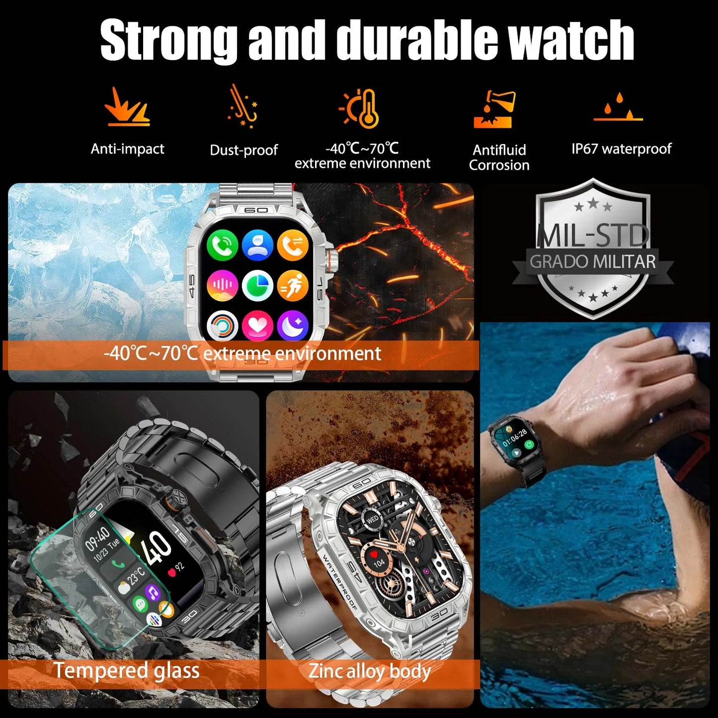 EIGIIS K63 Smartwatch With 100 Sports Modes IP68 Waterproof