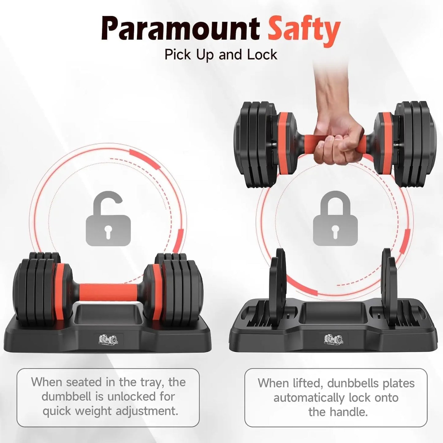 FED Fitness Adjustable Dumbbell Set With Anti Slip Handles