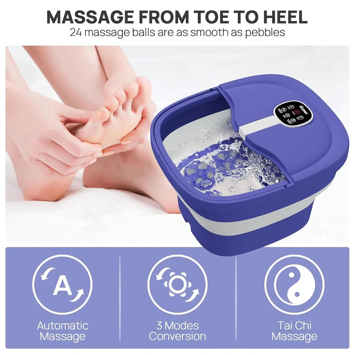 Electric Foot Spa With Heat And Shiatsu Massage Balls