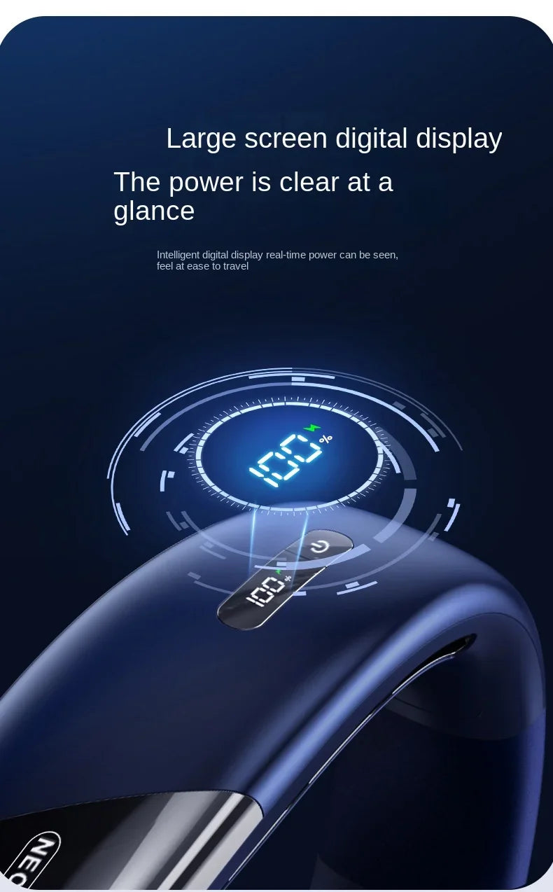 DELIXING 10000mAh Portable Neck Fan Bladeless Silent Rechargeable