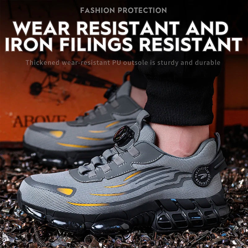 Breathable Lace-Free Soft Sole Anti-Puncture Work Shoes