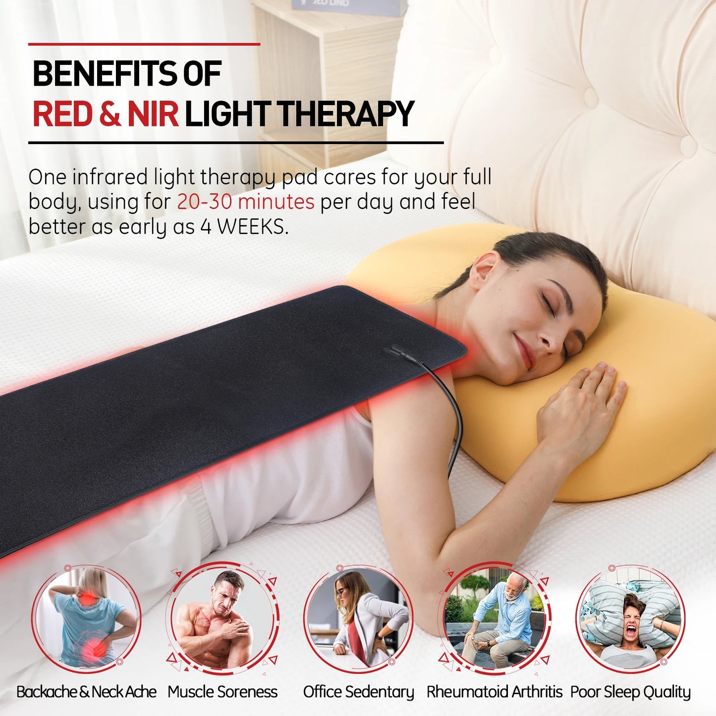 Astarexin Red Light Therapy Heating Pad For Body With Infrared Light