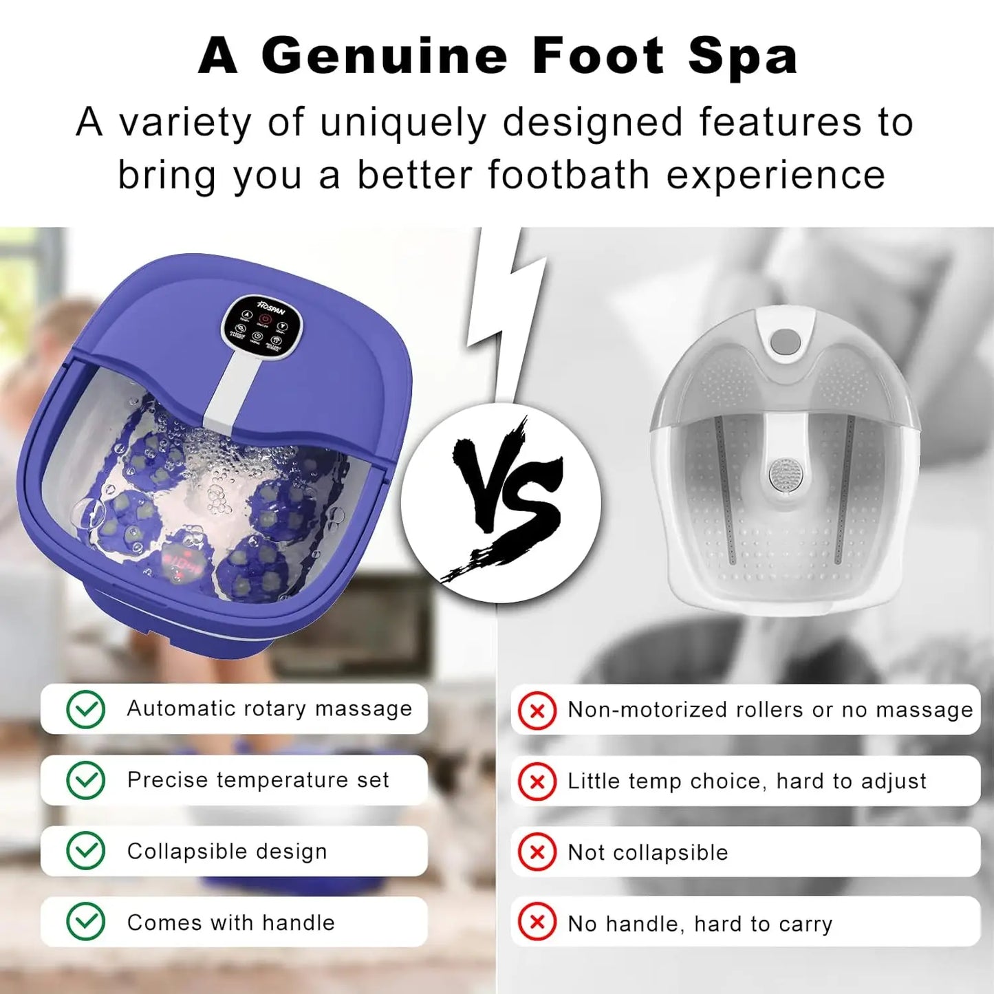 Electric Foot Spa With Heat And Shiatsu Massage Balls