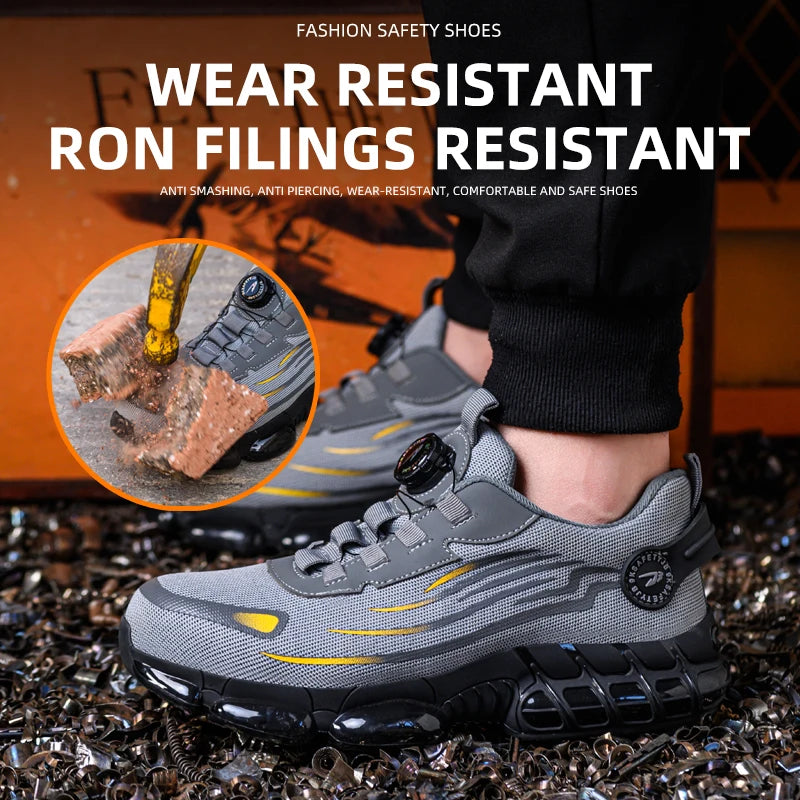Breathable Lace-Free Soft Sole Anti-Puncture Work Shoes