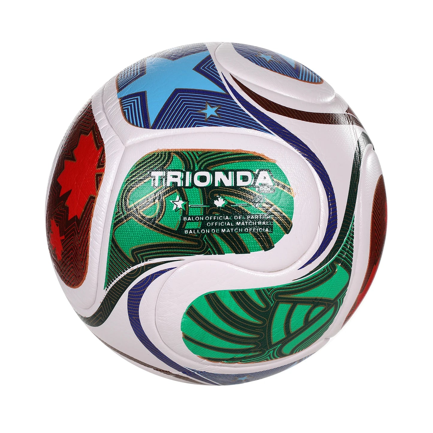 LISM Soccer Ball PU Leather Seamless Wear Resistant