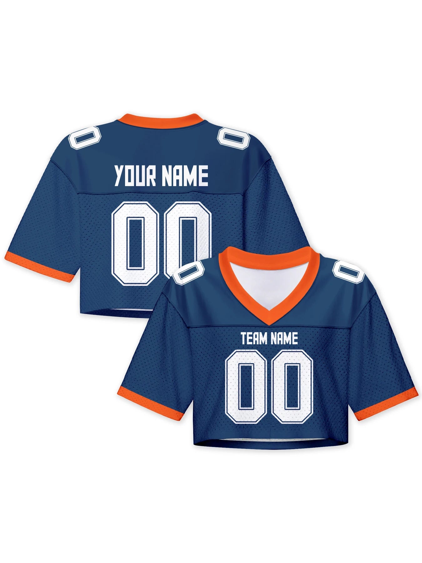 Custom American Football Jersey Crop Top for Women & Girls Plain Sporty Cropped Shirt Personalized Name Number Jerseys Fans Gift