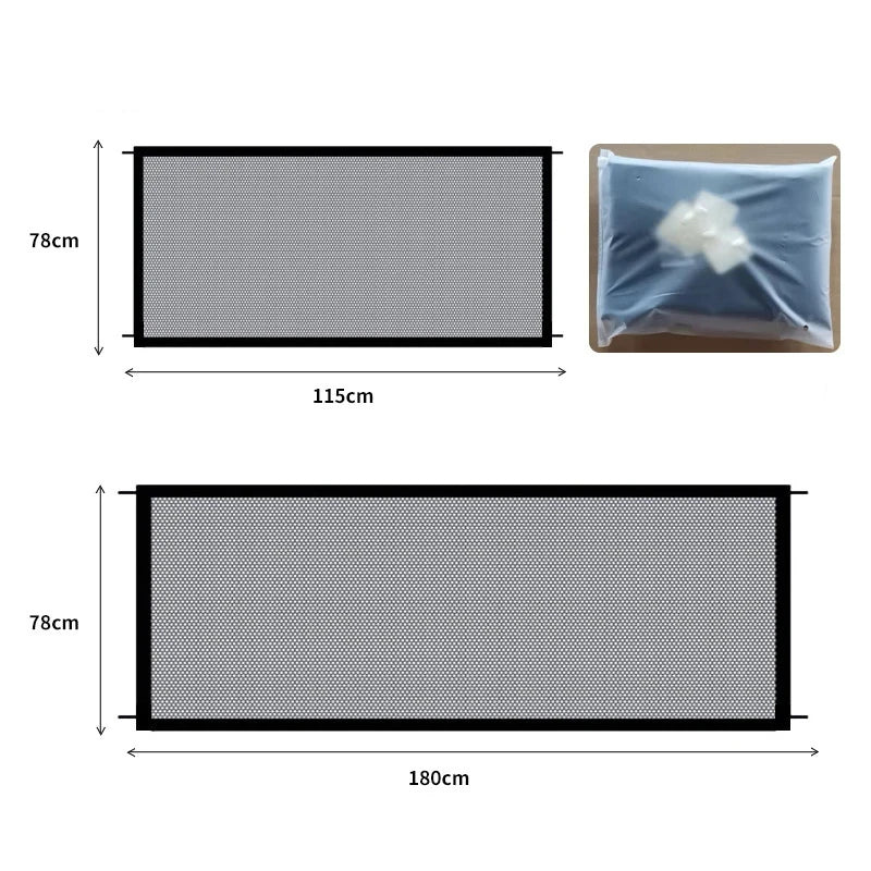 Foldable Mesh Dog Playpen Barrier Fence With 4 Hooks