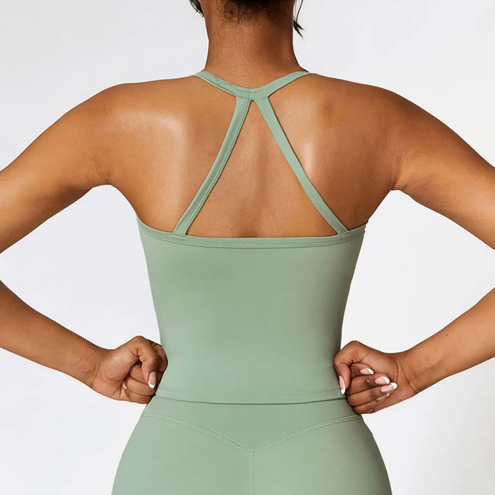Women Cross Back Yoga Sports Bra Breathable Push Up Top
