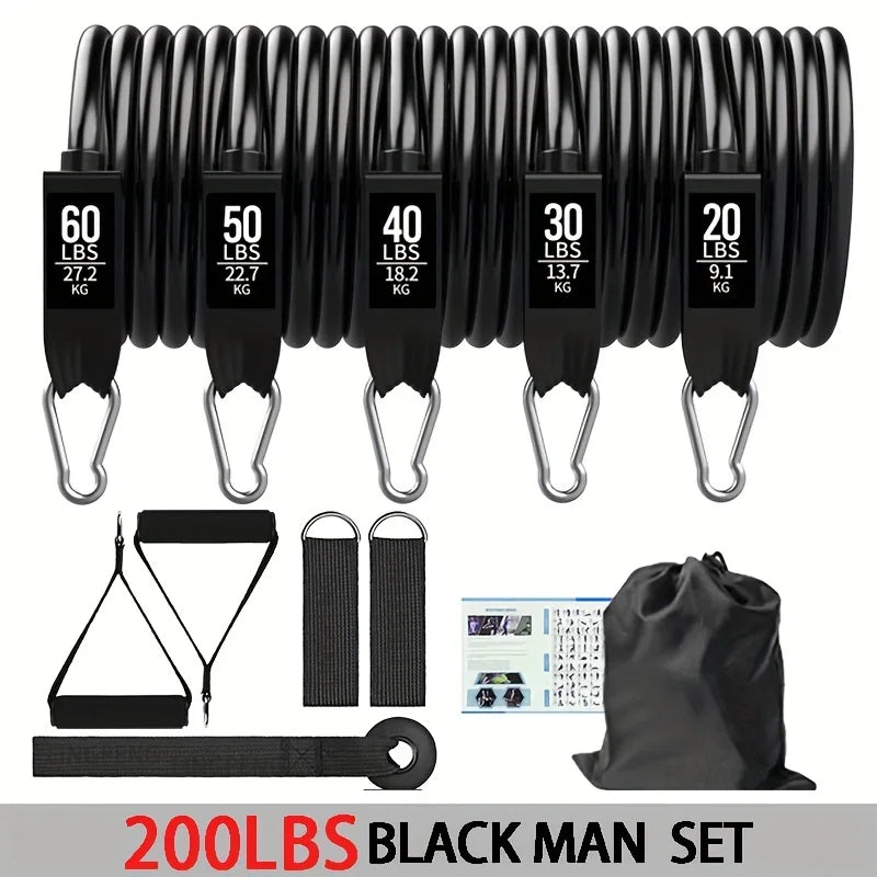 None Resistance Bands Set With Door Anchor Handles And Bag