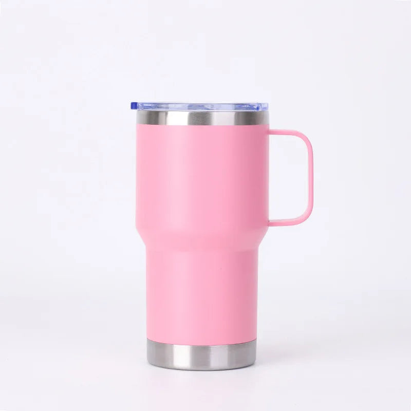 Stainless Steel Car Thermos Bottle With Handle Lid