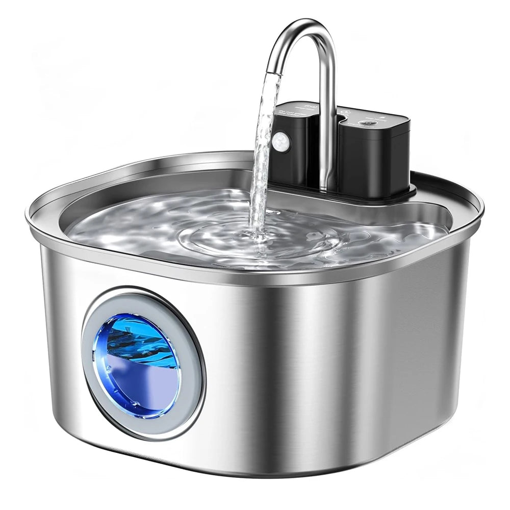 Weomg Stainless Steel Wireless Cat Water Fountain Dispenser