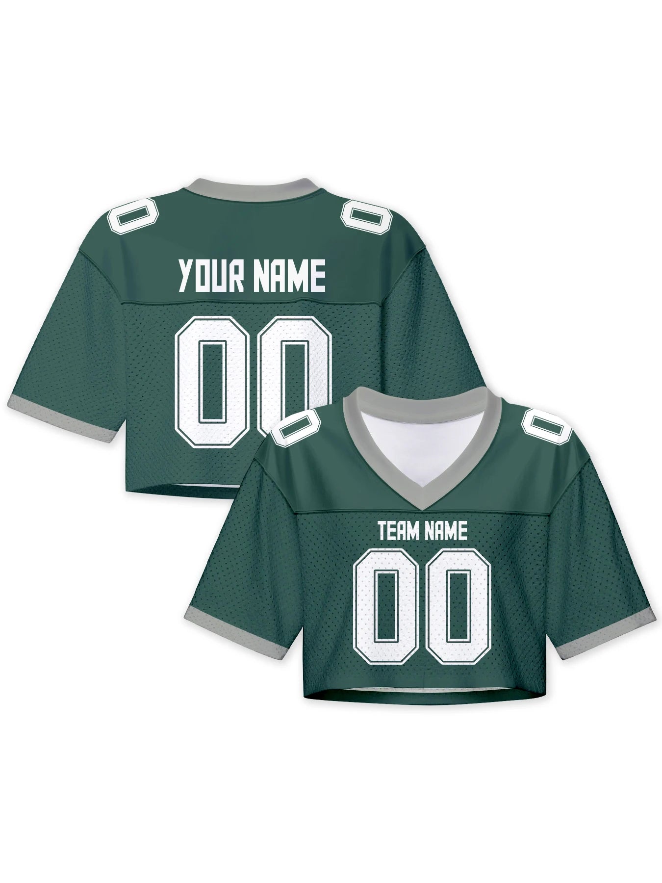 Custom American Football Jersey Crop Top for Women & Girls Plain Sporty Cropped Shirt Personalized Name Number Jerseys Fans Gift