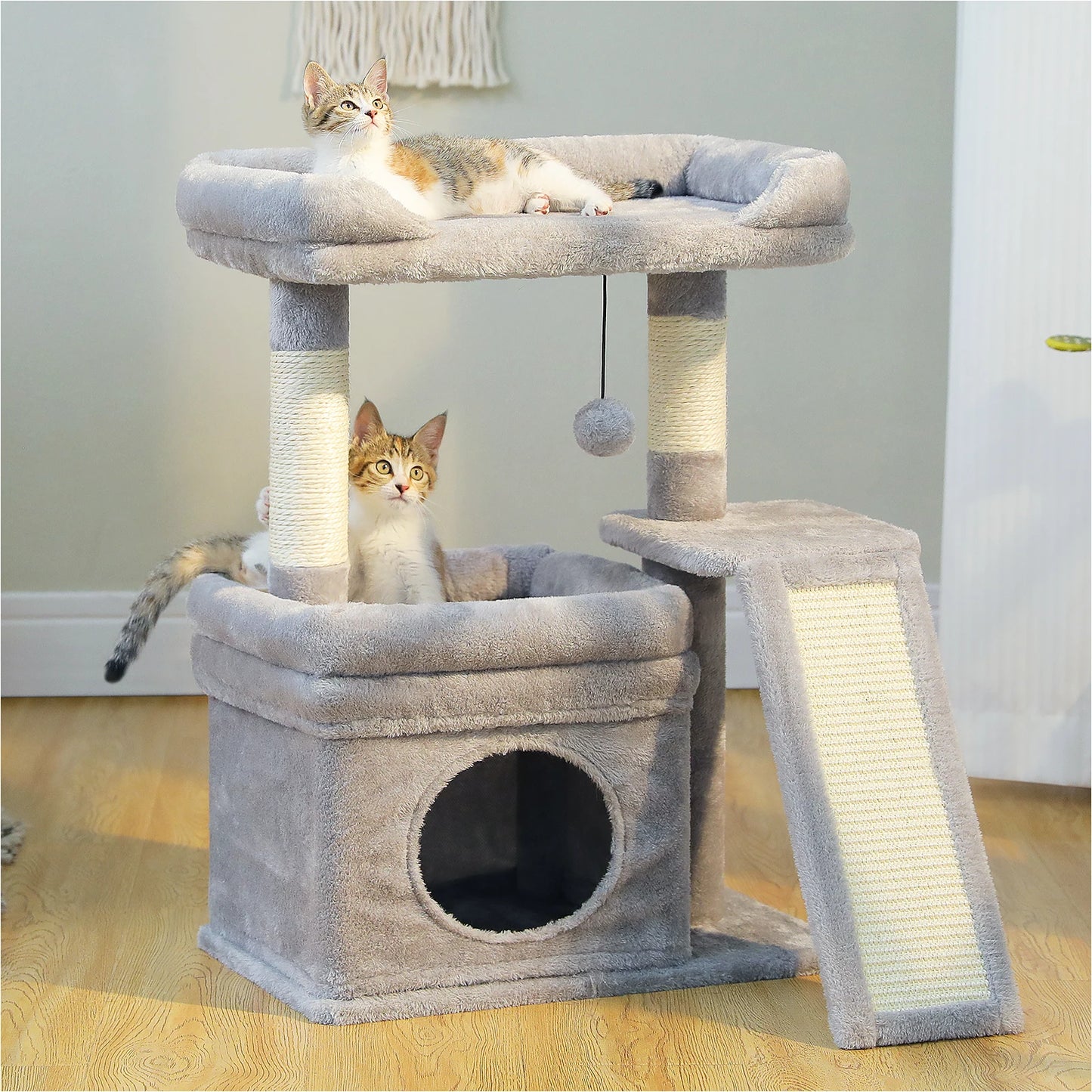 PAWZ Road Small Cat Tree Tower With Sisal Scratching Post