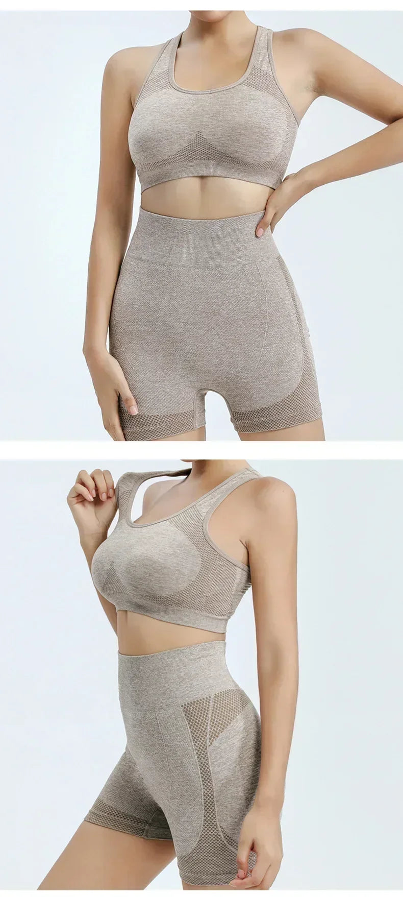 Yoga Set Women Seamless Sports Bra and Leggings