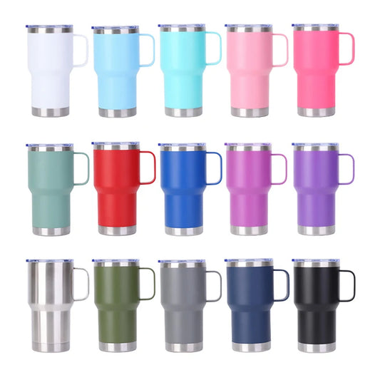 Stainless Steel Car Thermos Bottle With Handle Lid