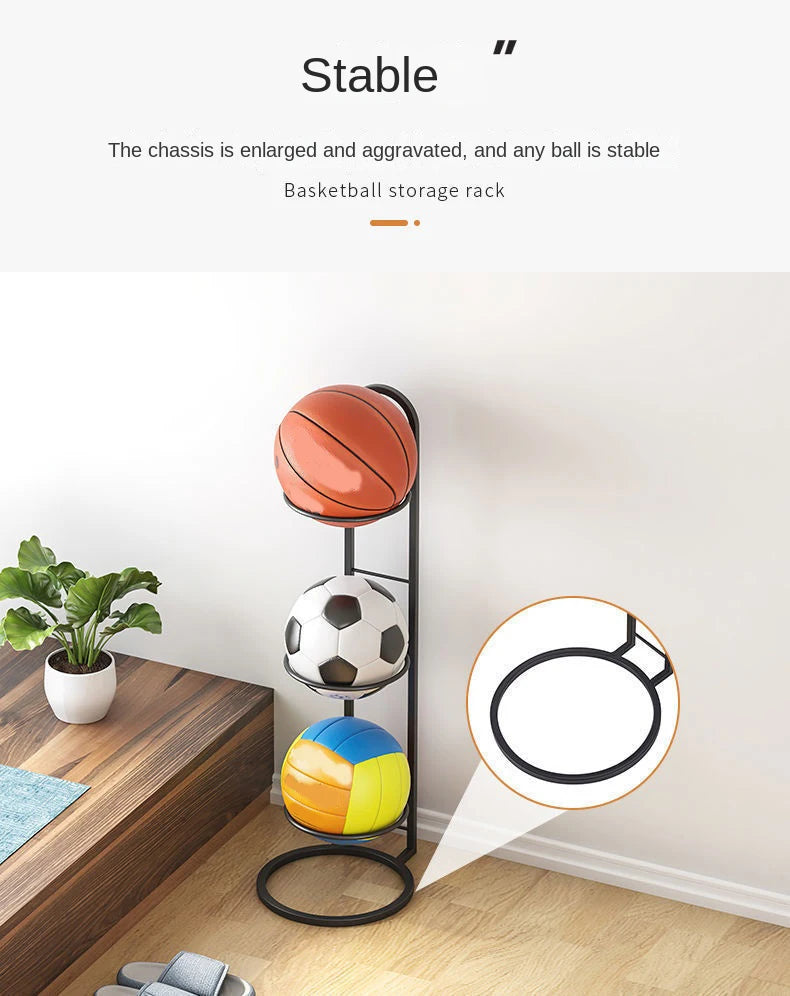 Indoor Kids Ball Storage Rack For Basketball Football Volleyball Kindergarten