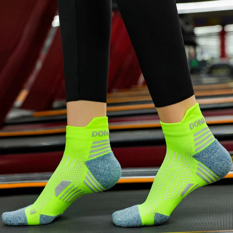 Marathon Running Socks Unisex Ankle Cushioned Low Cut Mesh