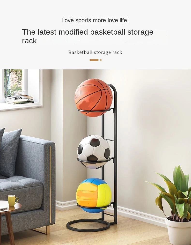 Indoor Kids Ball Storage Rack For Basketball Football Volleyball Kindergarten