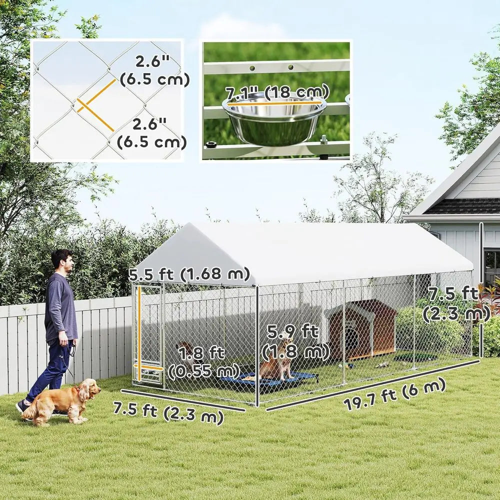 Heavy Duty Dog Kennel With Waterproof Roof And Secure Lock