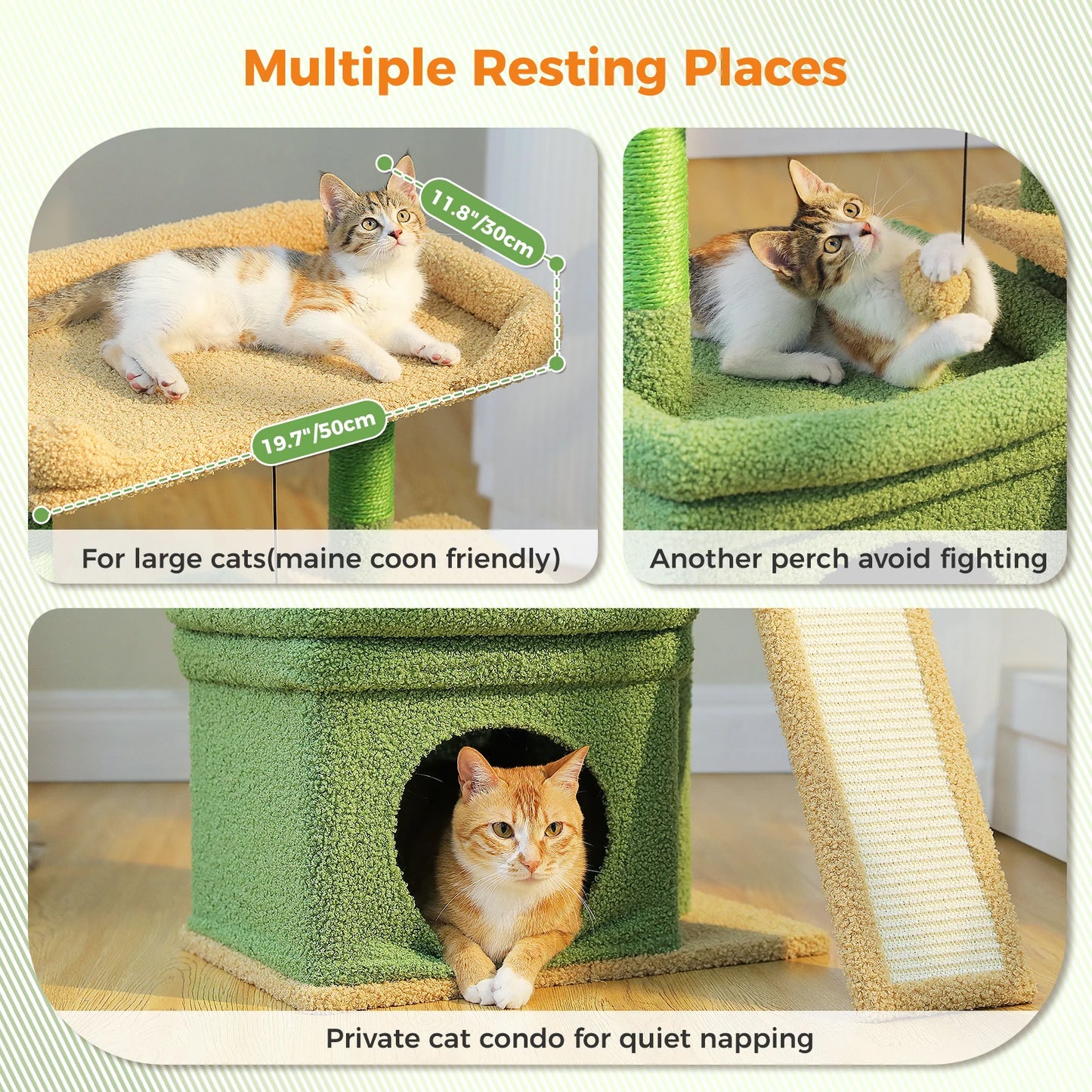 PAWZ Road Small Cat Tree Tower With Sisal Scratching Post