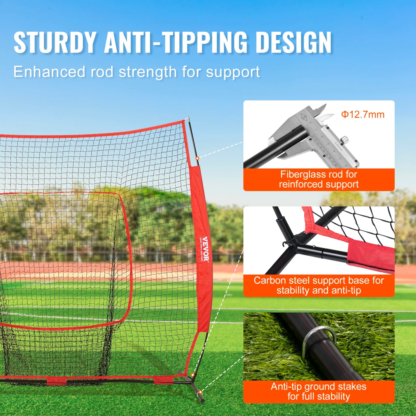 VEVOR Baseball Softball Practice Net Portable Training Net for Hitting