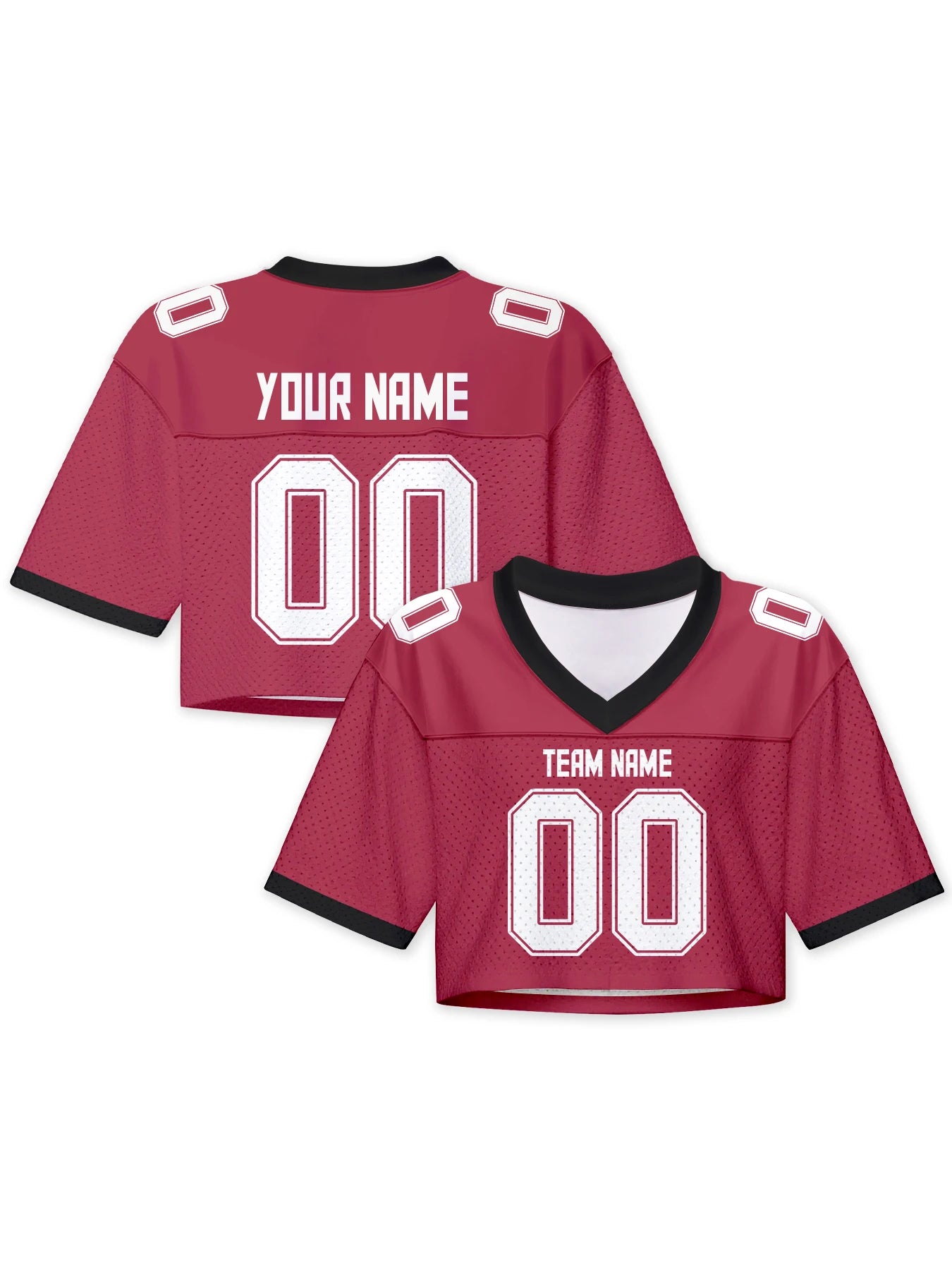 Custom American Football Jersey Crop Top for Women & Girls Plain Sporty Cropped Shirt Personalized Name Number Jerseys Fans Gift
