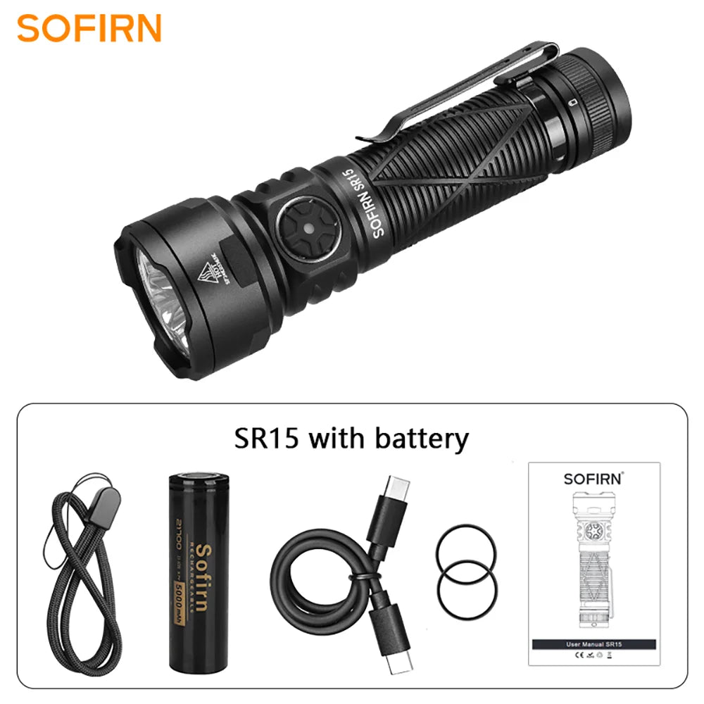 Sofirn SR15 4500LM 21700 USB-C Rechargeable Flashlight