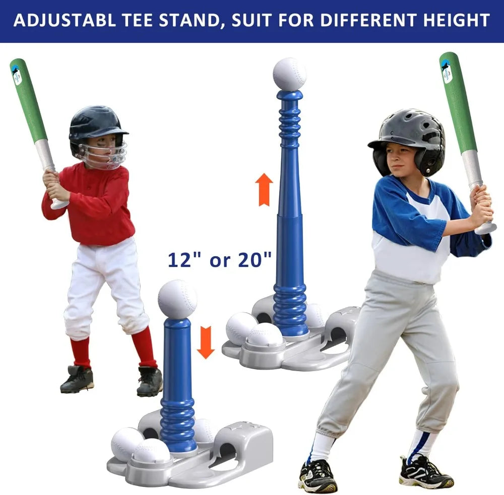 2 In 1 T Ball Set With Automatic Pitching Machine And Adjustable Tee