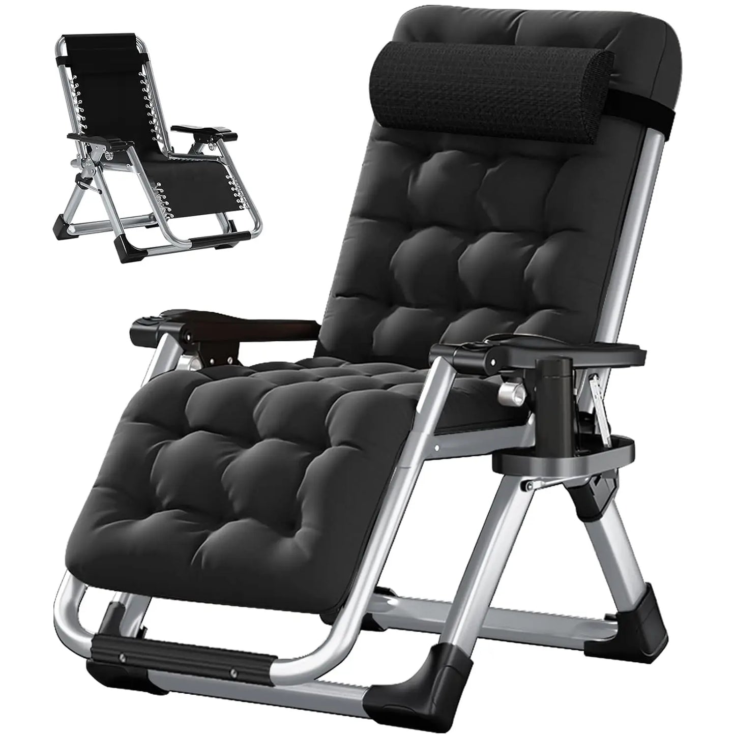 Zero Gravity Chair Premium Lawn Recliner Portable Detachable Cushion Headrest